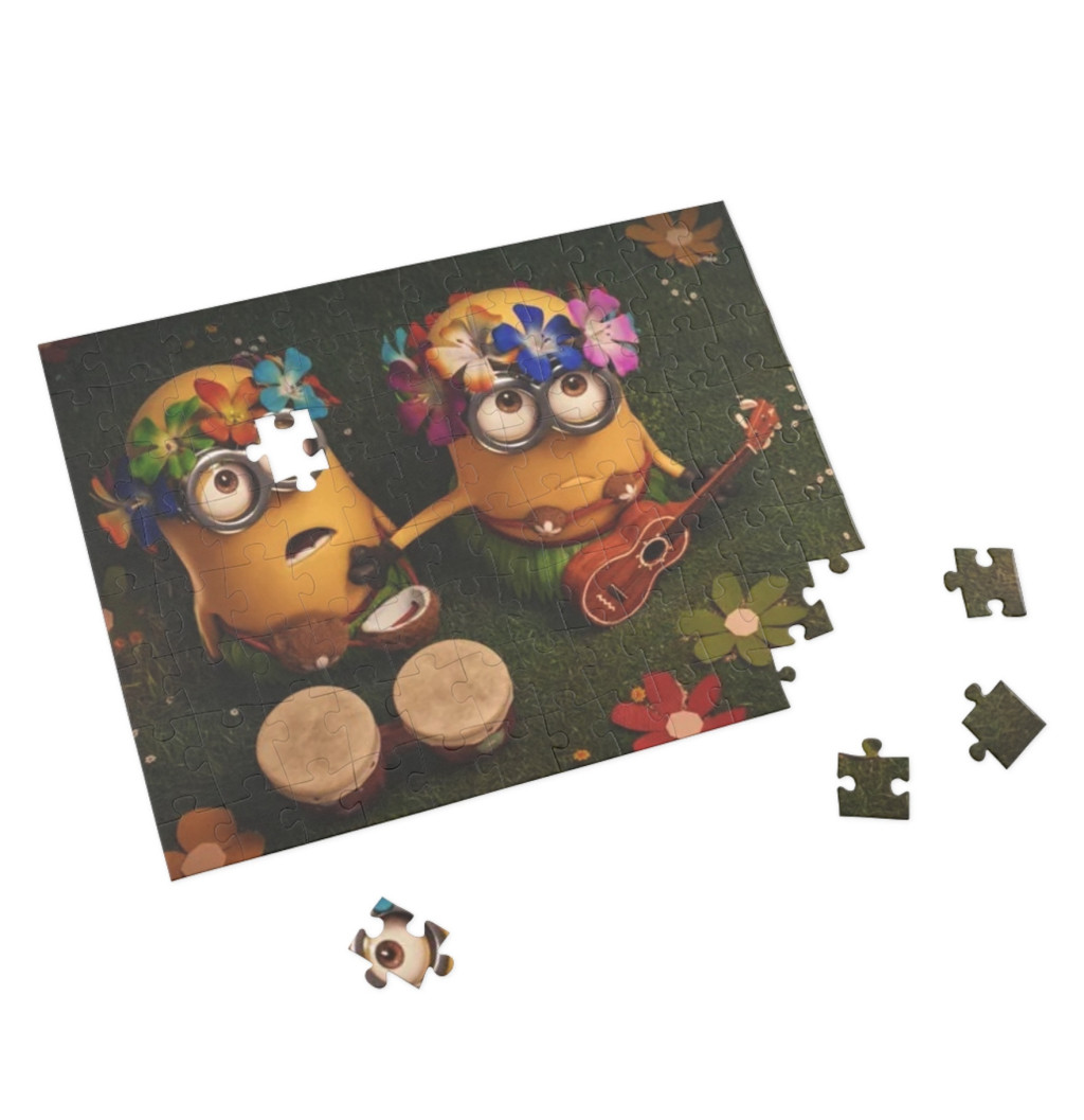 Puzzle 80 piese, 20 x 15 cm, personaje Minions, model 3 2