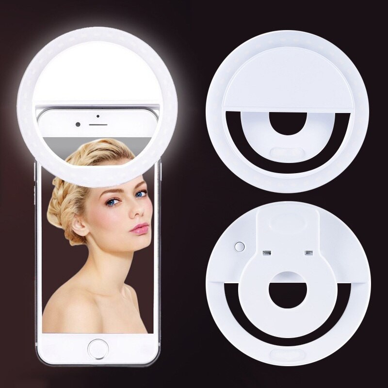 Lampa LED Selfie Ring Light, 3 moduri lumina, 3W, acumulator incorporat 2