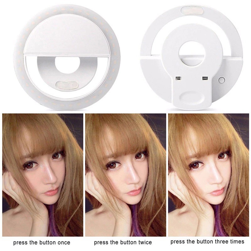 Lampa LED Selfie Ring Light, 3 moduri lumina, 3W, acumulator incorporat 5