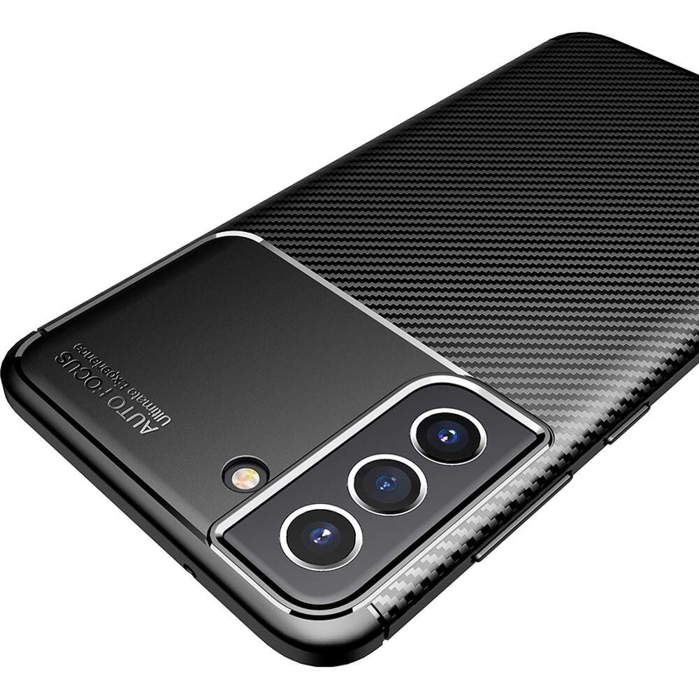 Husa Carbon Fiber pentru Samsung Galaxy S24 Plus, aspect carbon, neagra 5