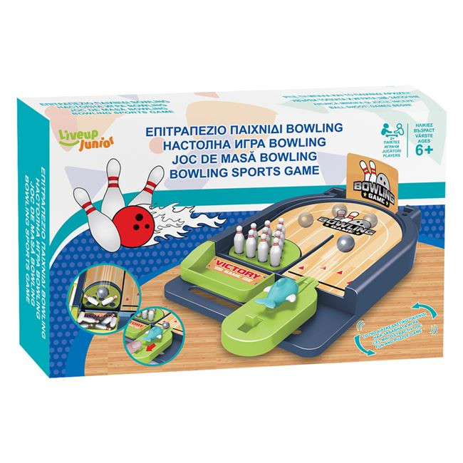 Joc masa de bowling, 24 x 15 cm, 10 popice si 2 bile 3