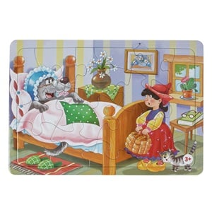 Puzzle Scufita Rosie & Lup Bunica ( 15 piese)