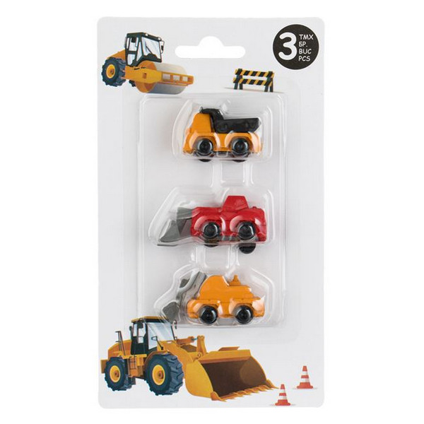 Set 3 radiere / gume de sters 3D, model Vehicule de santier 2