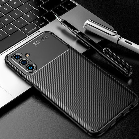 Husa Carbon Fiber pentru Samsung Galaxy A24, aspect carbon, neagra 2