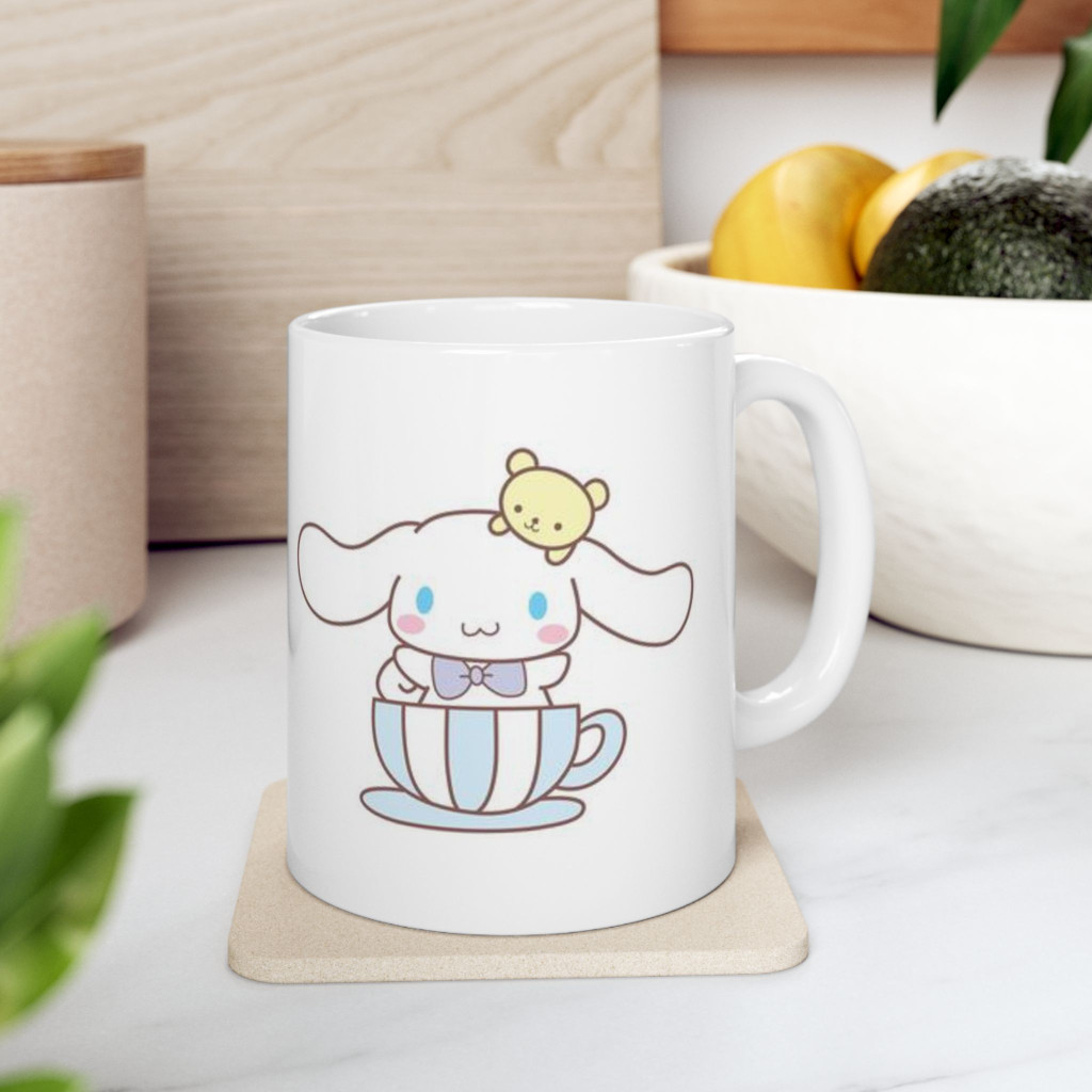 Cana ceramica personalizata, design Cinnamoroll, 330 ml, alba 3