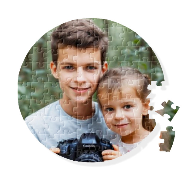 Puzzle personalizat cu poza ta, rotund, 20 cm, 42 piese 3