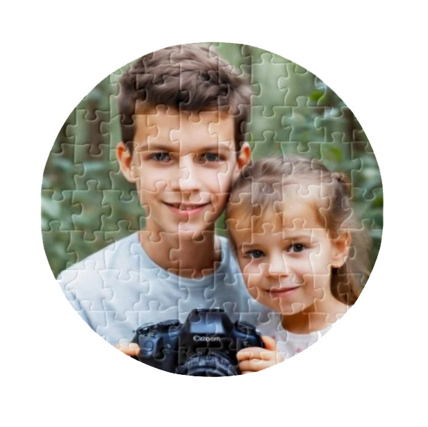 Puzzle personalizat cu poza ta, rotund, 20 cm, 42 piese 4