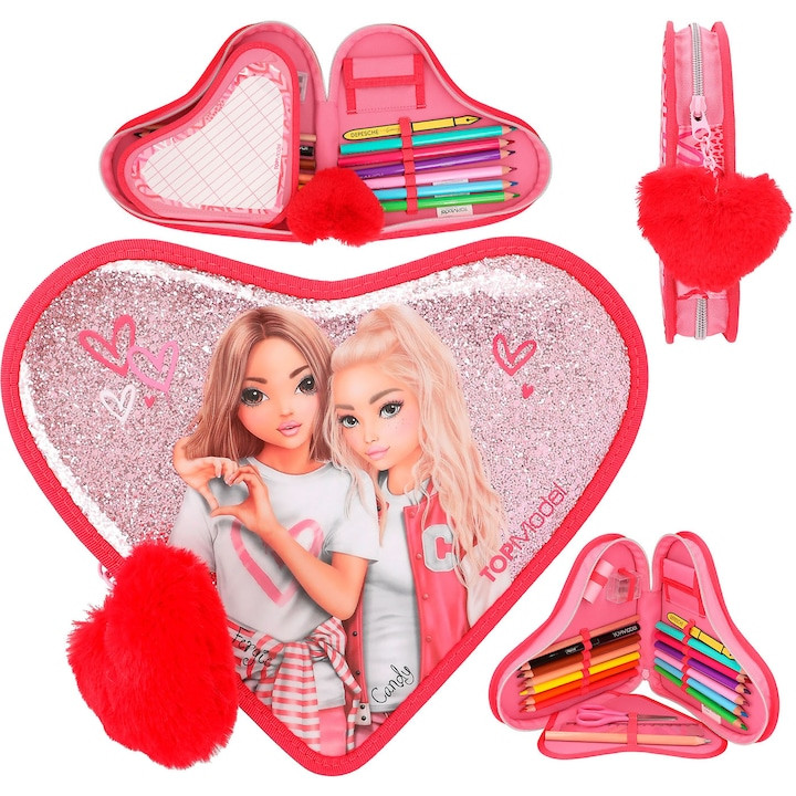 Penar Echipat Top Model, inima One Love, roz, 4,5 x 25 x 20 cm 2