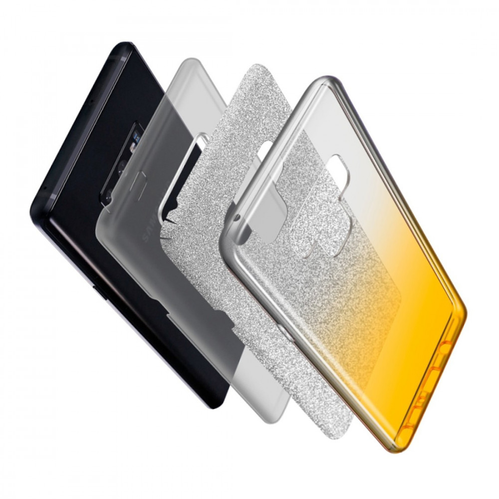 Husa iPhone 12 Mini, Luxury Glitter Gradient, argintiu/auriu 2