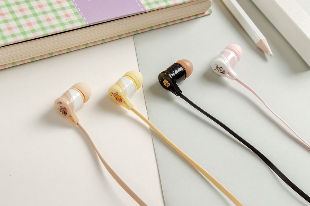 Casti audio cu microfon CONY CS-180, design funny, galbene 2