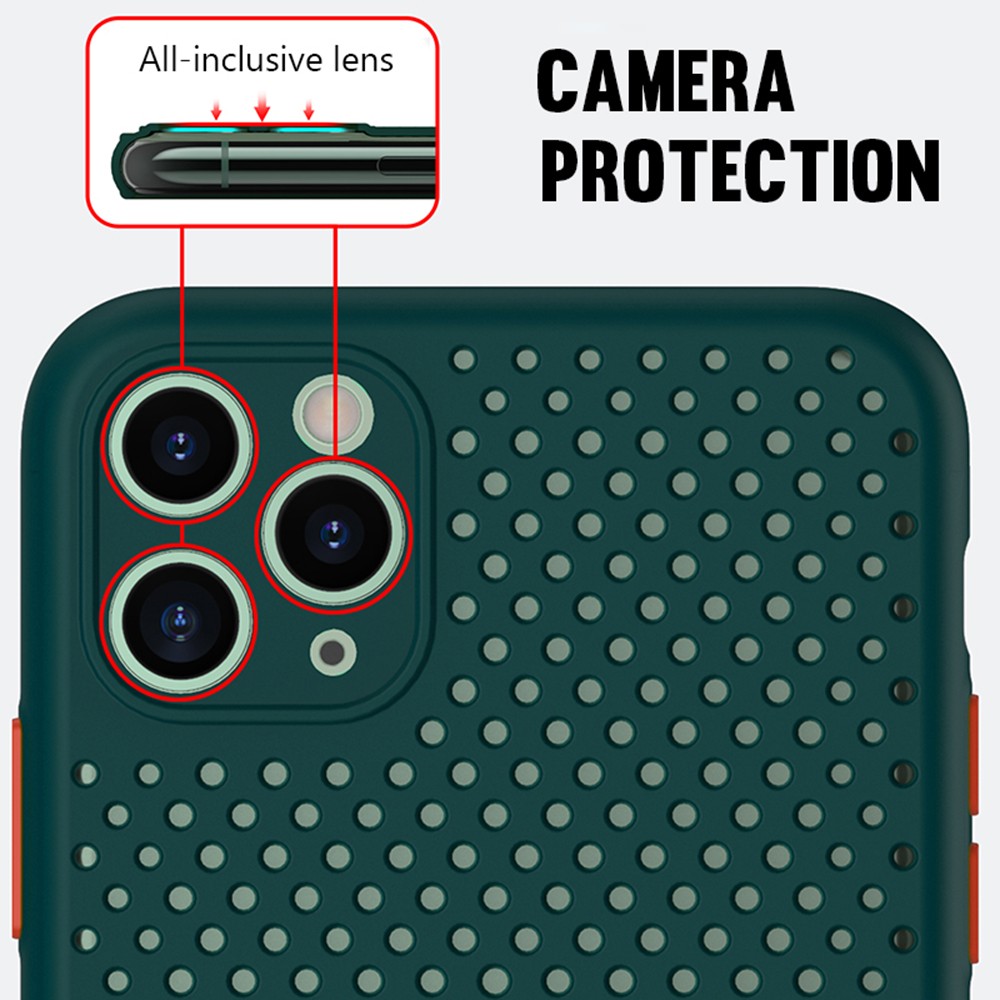 Husa Breath Case pentru Apple iPhone X/XS, silicon moale cu perforatii, galbena 4