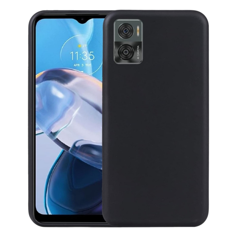 Husa protectie Motorola Moto E22, Matt TPU, silicon moale, neagra 2