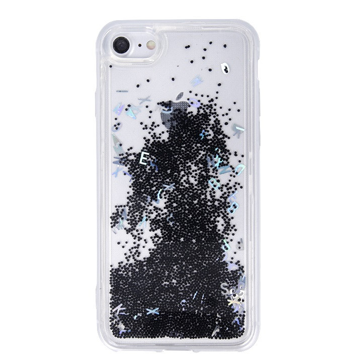 Husa de protectie pentru Samsung Galaxy S10e, lichid si litere, neagra 2