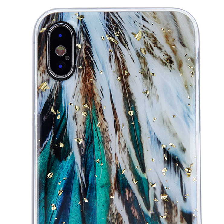 Husa Gold Glam pentru Apple iPhone 12/12 Pro, model Leaves 3