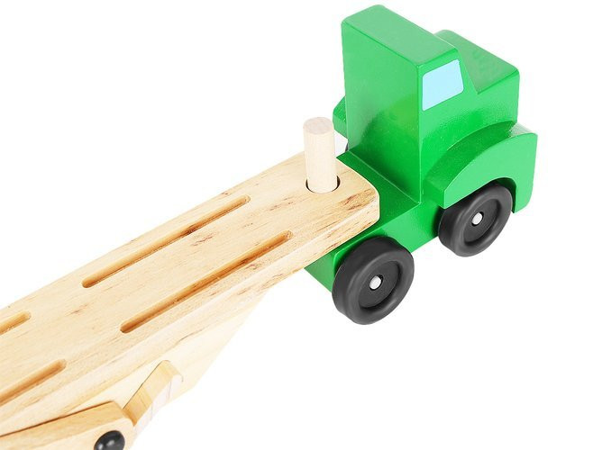 Camion tractare din lemn, 4 masinute incluse 5