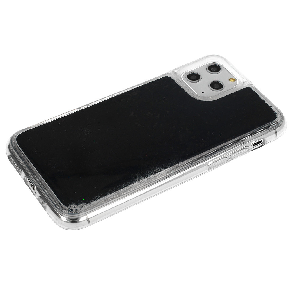 Husa Fun Case pentru Apple iPhone XR, sclipici si lichid, neagra 2