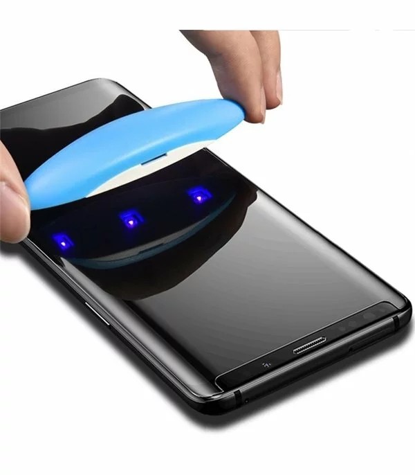 Folie de sticla Samsung Galaxy S8+ (Plus), UV Glass Bluestar, lipire cu adeziv, lampa UV inclusa 3