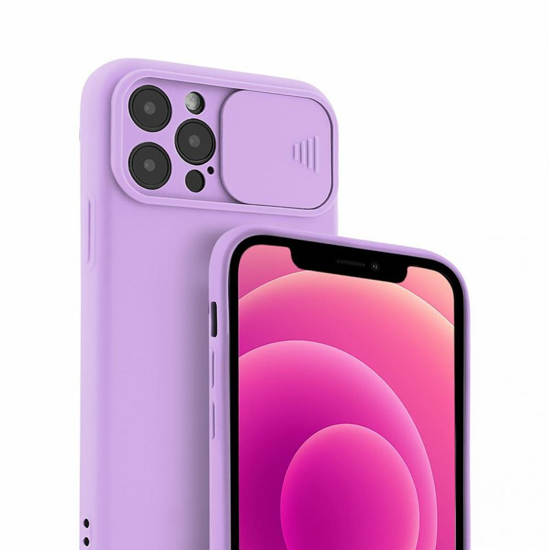 Husa Apple iPhone 12 Pro Max, Slide TPU, silicon moale, flexibil, mov lila 2