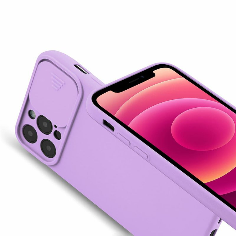 Husa Apple iPhone 12 Pro Max, Slide TPU, silicon moale, flexibil, mov lila 3