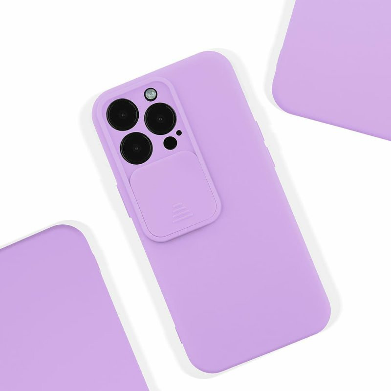 Husa Apple iPhone 13 Pro, Vertical Slide TPU, silicon moale, flexibil, mov lila 2