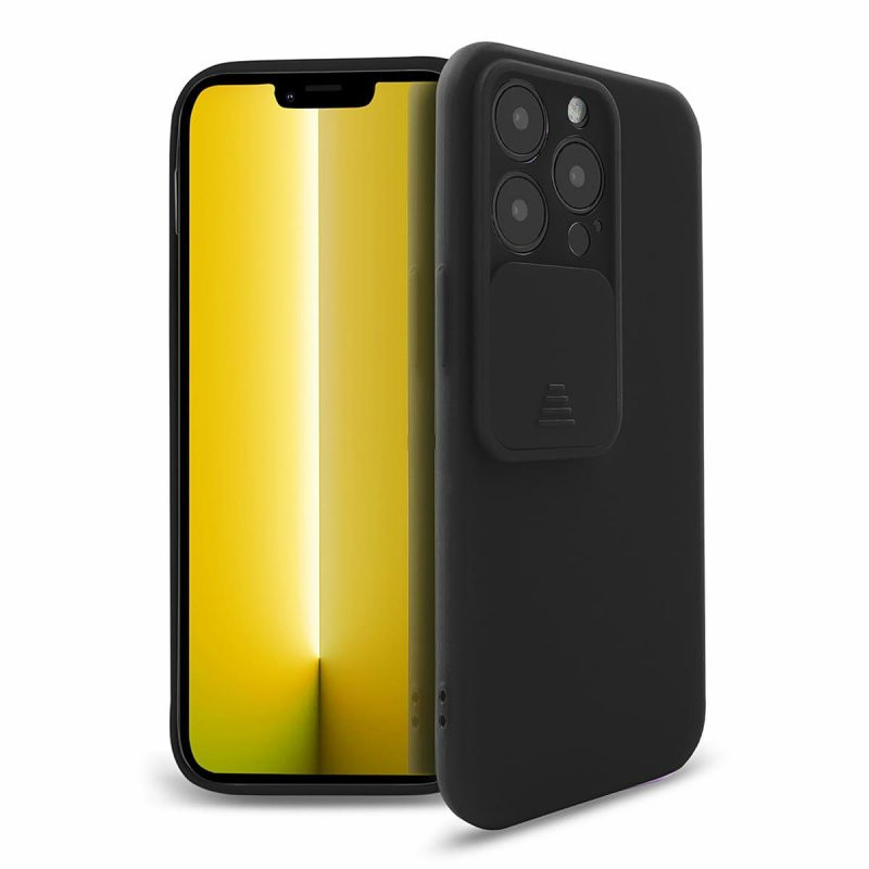 Husa Apple iPhone 13 Pro, Vertical Slide TPU, silicon moale, flexibil, neagra 3