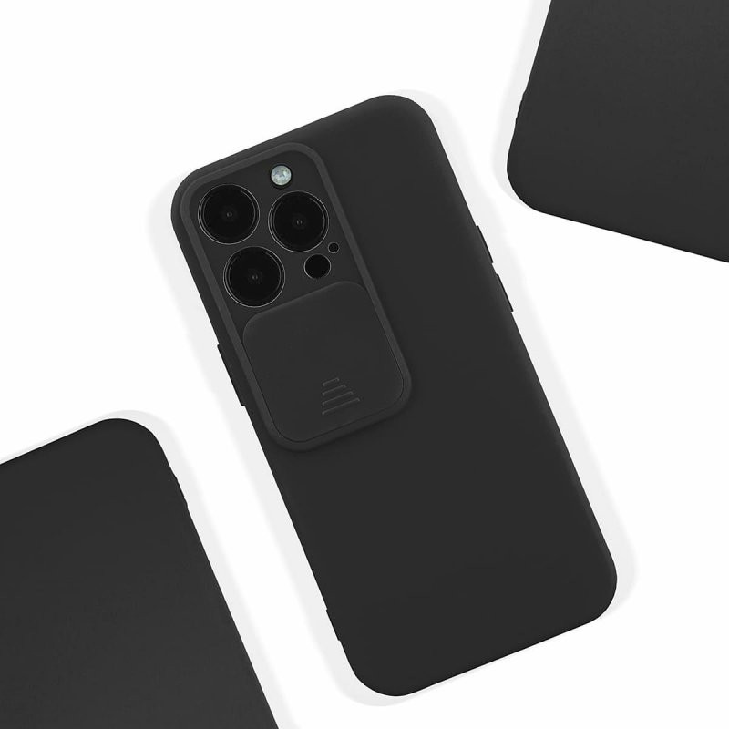 Husa Apple iPhone 13 Pro, Vertical Slide TPU, silicon moale, flexibil, neagra 4