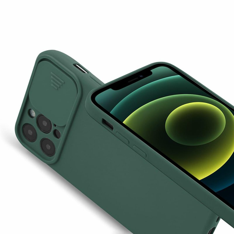 Husa Samsung Galaxy A03s/A02s, Slide TPU, silicon moale, flexibil, verde inchis 5
