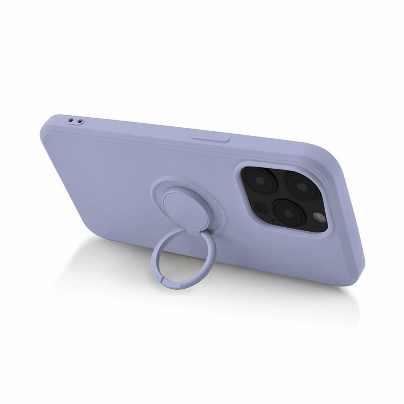 Husa Samsung Galaxy A03s / A02s, Ring Silicone, inel rotativ, catifea in interior, mov lila 4