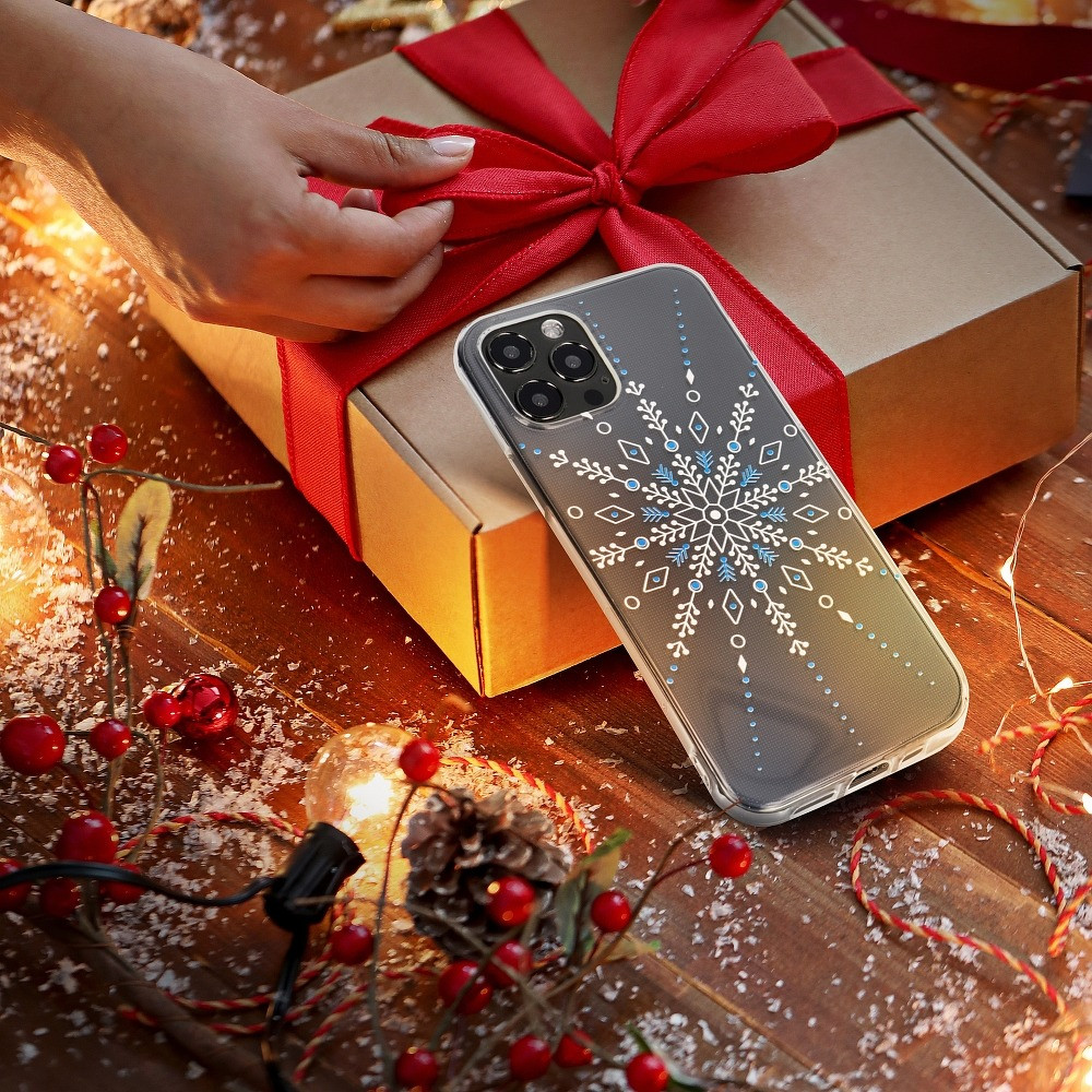 Husa de protectie de Craciun pentru Samsung Galaxy A41, Snowflake, transparenta 3