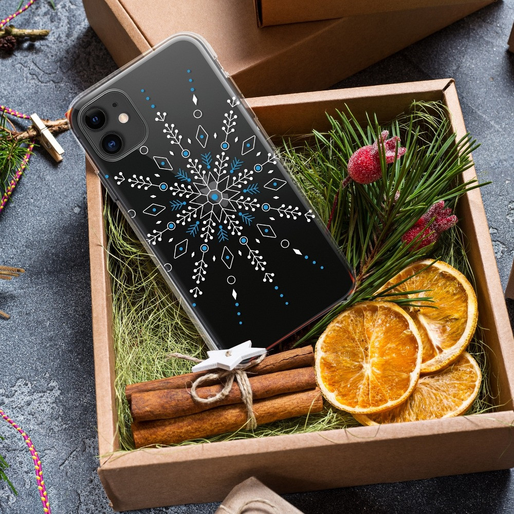 Husa de protectie de Craciun pentru Samsung Galaxy A41, Snowflake, transparenta 5