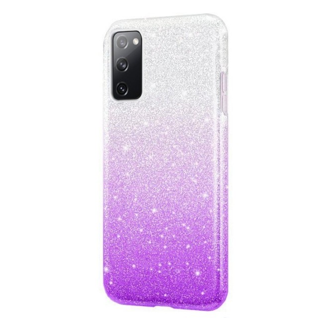 Husa Luxury Glitter Gradient pentru Samsung Galaxy A72, argintiu cu mov 2