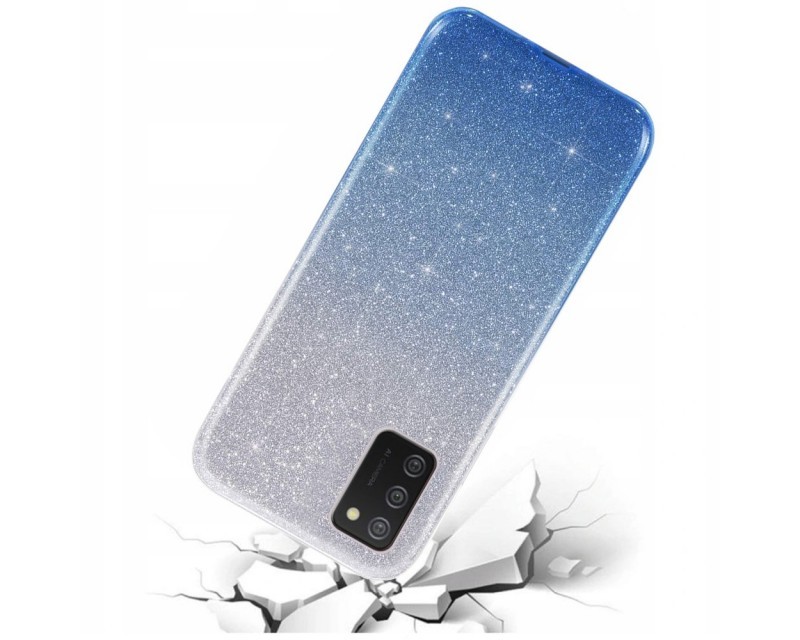Husa Luxury Glitter Gradient pentru Samsung Galaxy A72, albastru cu argintiu 4