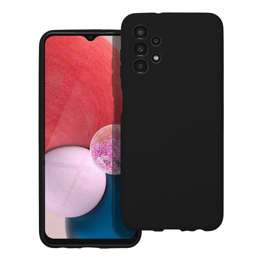 Husa Samsung Galaxy A13 4G Luxury Silicone, catifea in interior, protectie camere, neagra 2