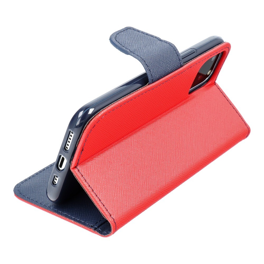 Husa protectie Apple iPhone 14 Pro, Fancy Case, tip carte, inchidere magnetica, rosu/albastru 3