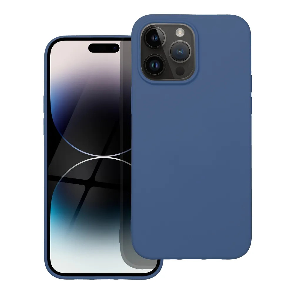 Husa Apple iPhone 14 Pro Max, Luxury Silicone, catifea in interior, albastra 2