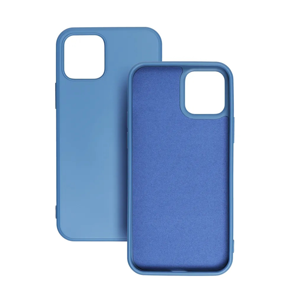 Husa Apple iPhone 14 Pro Max, Luxury Silicone, catifea in interior, albastra 3
