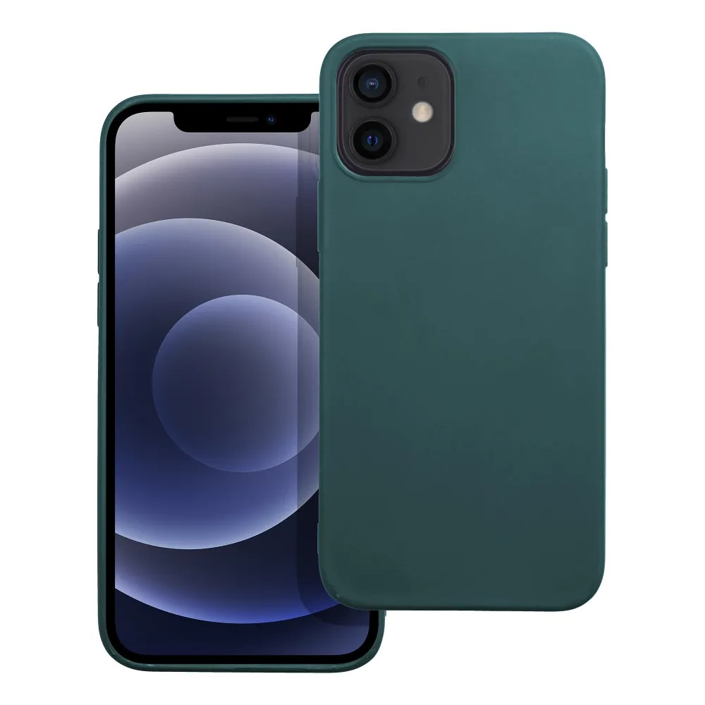 Husa Apple iPhone 12 Pro, Matt TPU, silicon moale, verde inchis 3