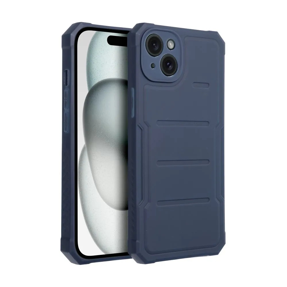 Husa Apple iPhone 15 Plus, Heavy Duty, microfibra, albastra 2