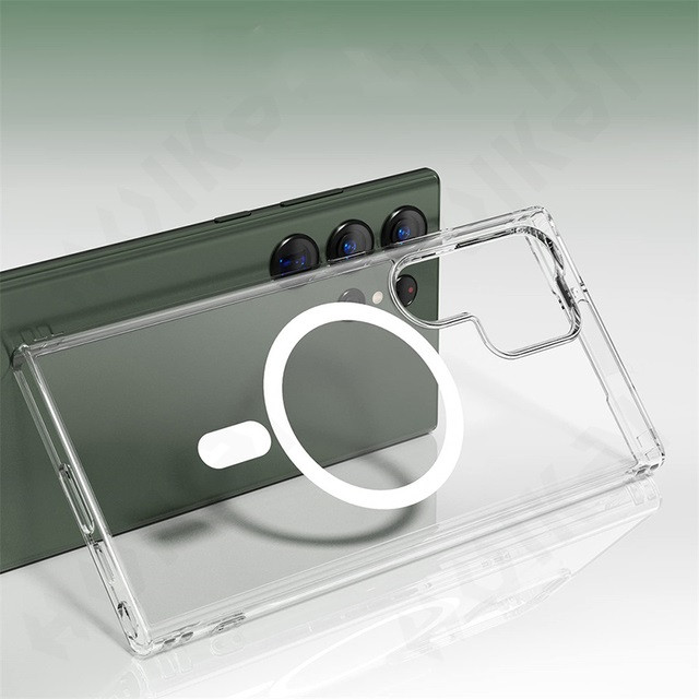 Husa protectie Samsung Galaxy S24 Ultra, compatibila MagSafe, hybrid PC + TPU, transparenta 2