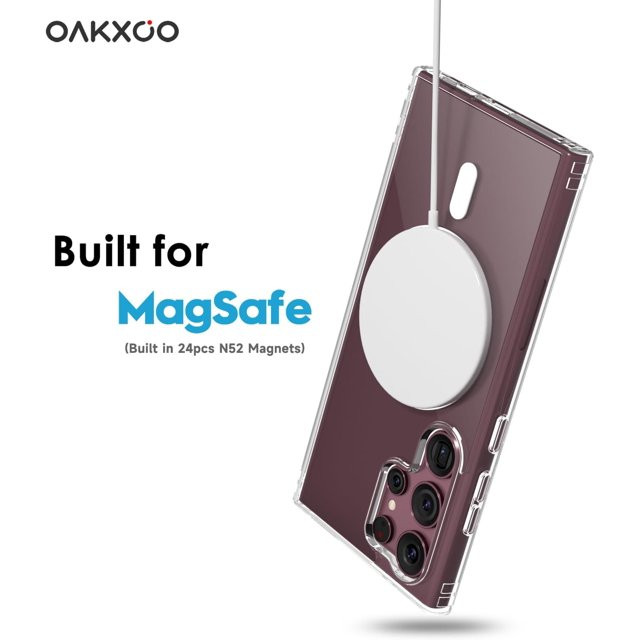 Husa protectie Samsung Galaxy S24 Ultra, compatibila MagSafe, hybrid PC + TPU, transparenta 5