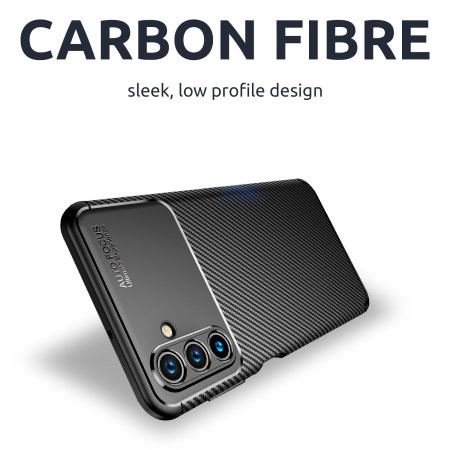 Husa Carbon Fiber pentru Samsung Galaxy A15, aspect carbon, neagra 4
