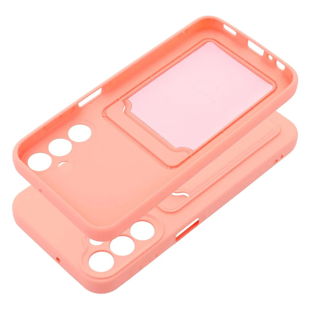 Husa protectie Samsung Galaxy A15, Card Case, buzunar pentru carduri/cartele, roz pal 2