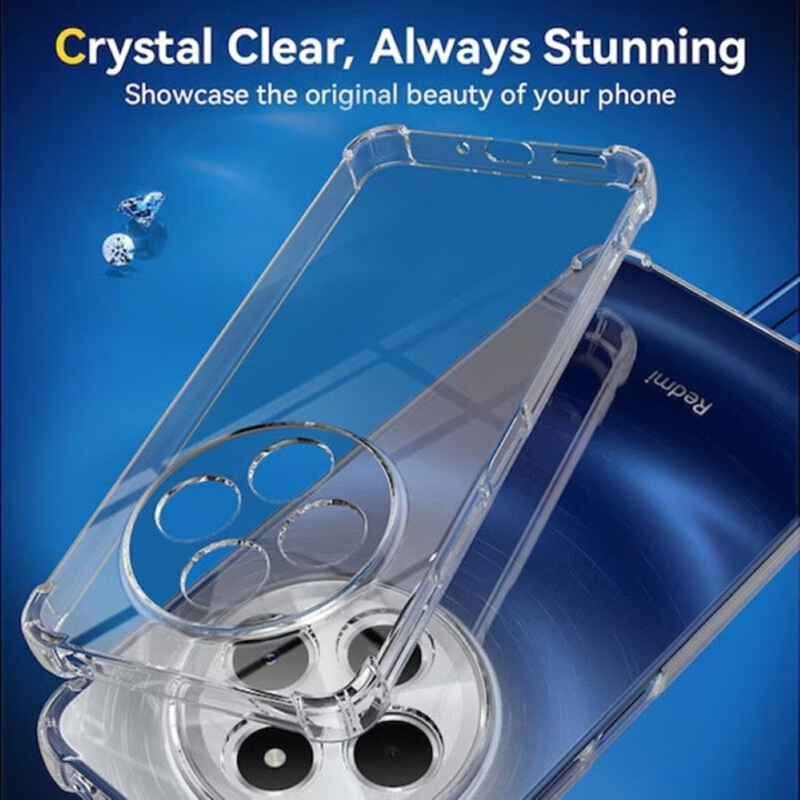 Husa Xiaomi Redmi 14C, TPU transparent, intarituri in colturi, grosime 1,5 mm 2