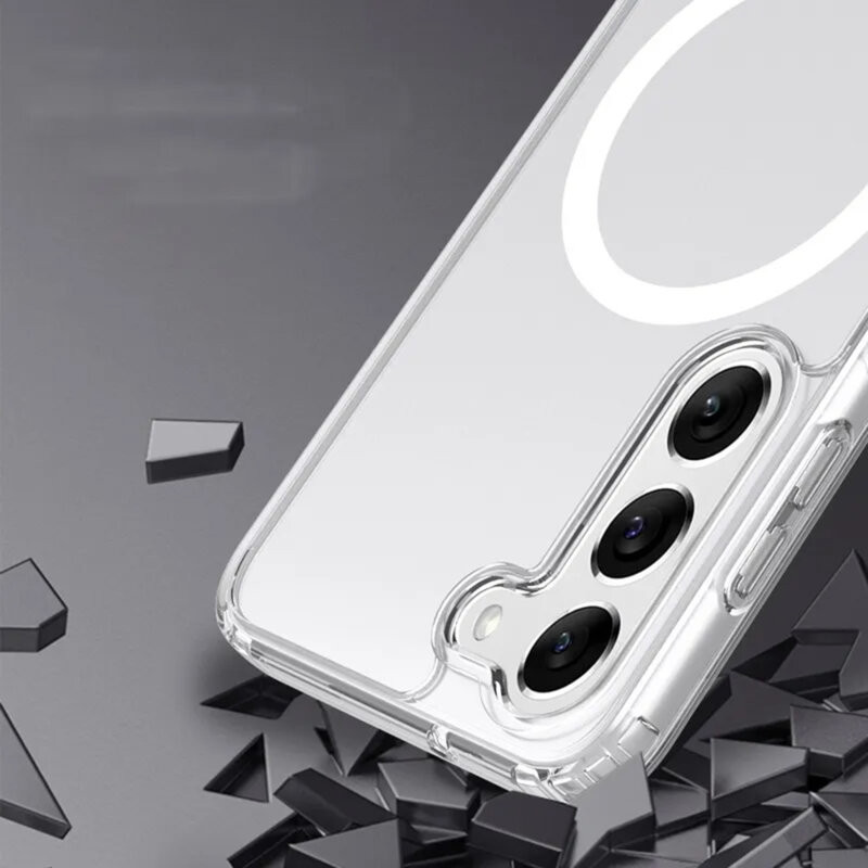 Husa protectie Samsung Galaxy S25, compatibila MagSafe, hybrid PC + TPU, transparenta 2