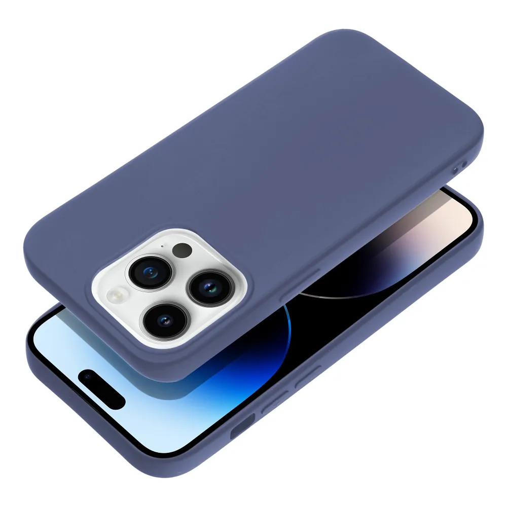Husa Apple iPhone 14 Pro Max, Matt TPU, silicon moale, albastru inchis 2