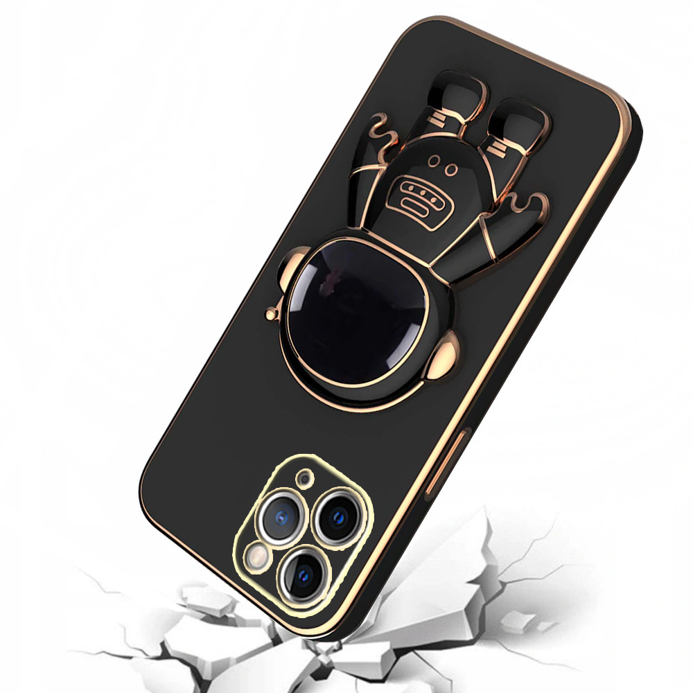 Husa Apple iPhone 15 Pro, Astronaut Case, protectie camera, functie stand expunere, neagra 3
