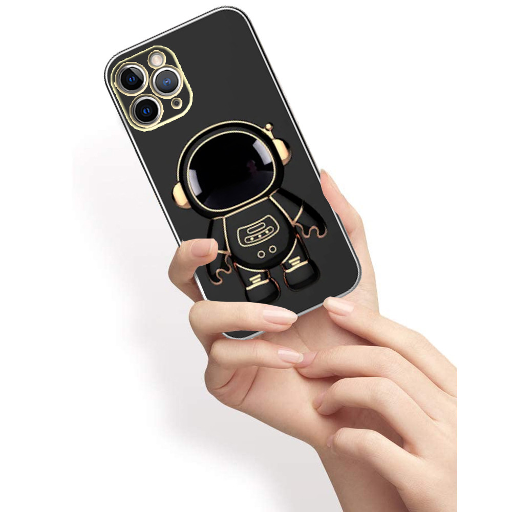 Husa Apple iPhone 15 Pro, Astronaut Case, protectie camera, functie stand expunere, neagra 4