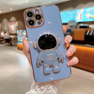 Husa Apple iPhone 15, Astronaut Case, protectie camera, functie stand expunere, albastra 2