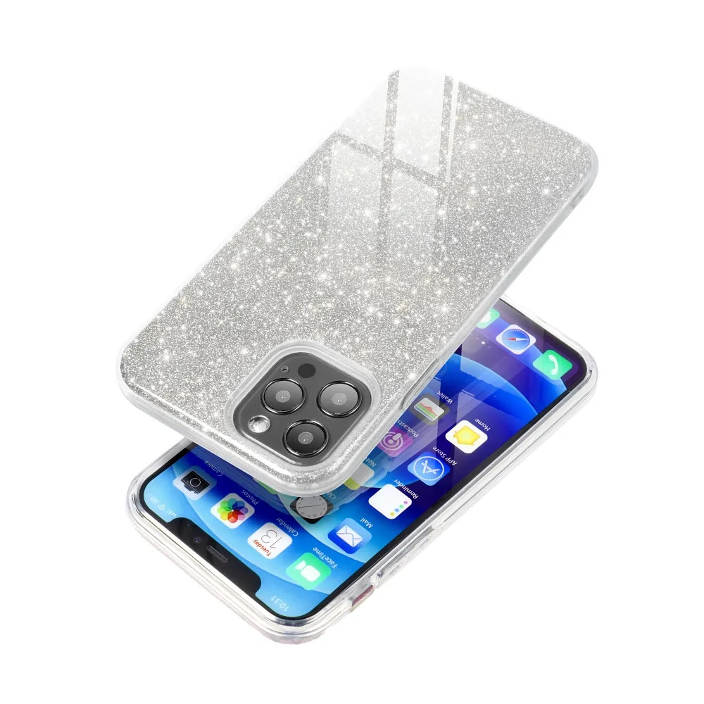 Husa protectie Samsung Galaxy A35, Luxury Glitter, argintie 5
