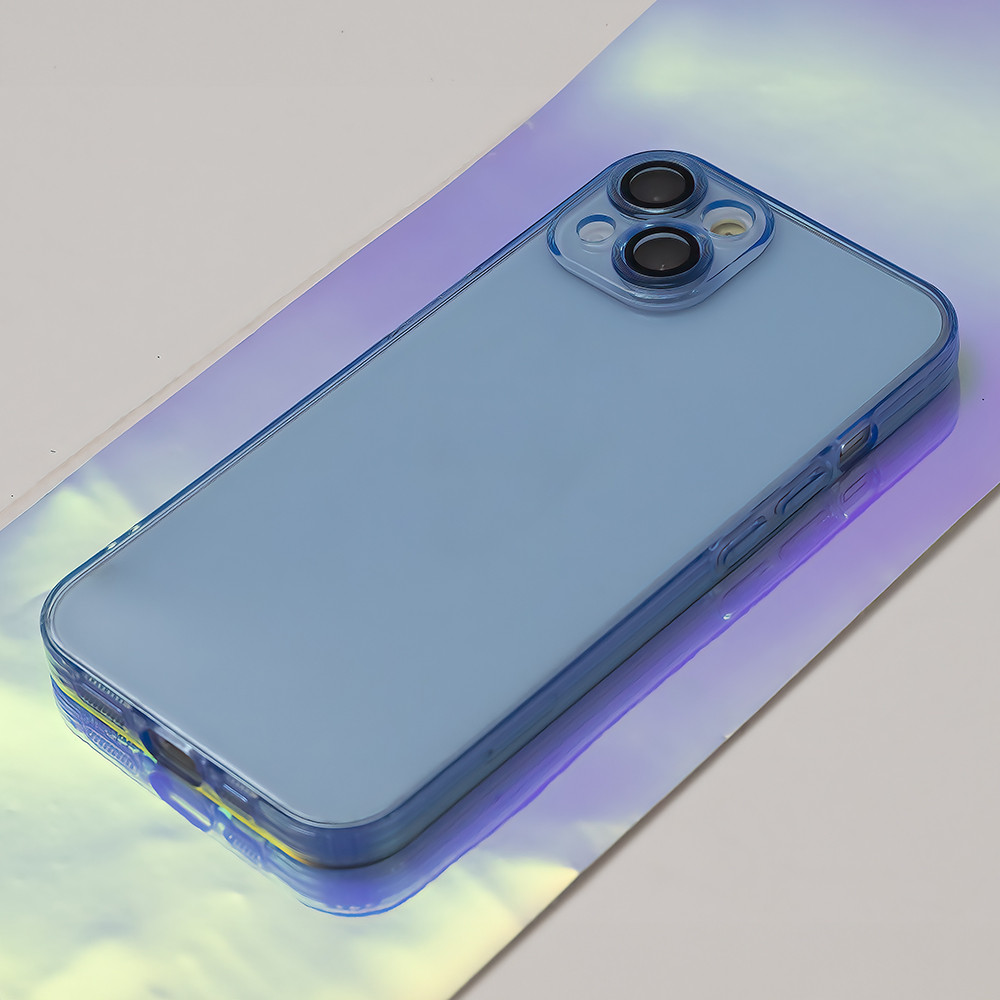 Husa Samsung Galaxy A05s, Slim Color, TPU albastru transparent, protectie camere 2